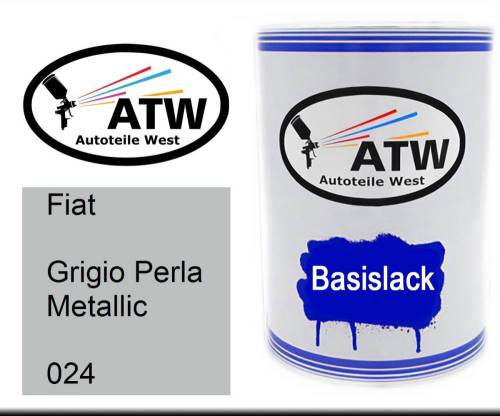 Fiat, Grigio Perla Metallic, 024: 500ml Lackdose, von ATW Autoteile West.